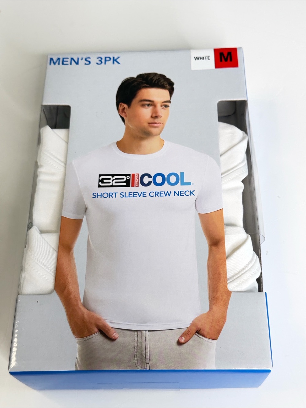 32 Degrees T-Shirts Men M White New 3-Pack Short Sleeve Crew Neck Wicking